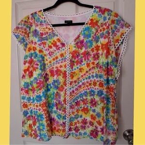 Talbots Floral Multicolor Blouse